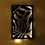 Leaves Warm Yellow Wall Lighting Art